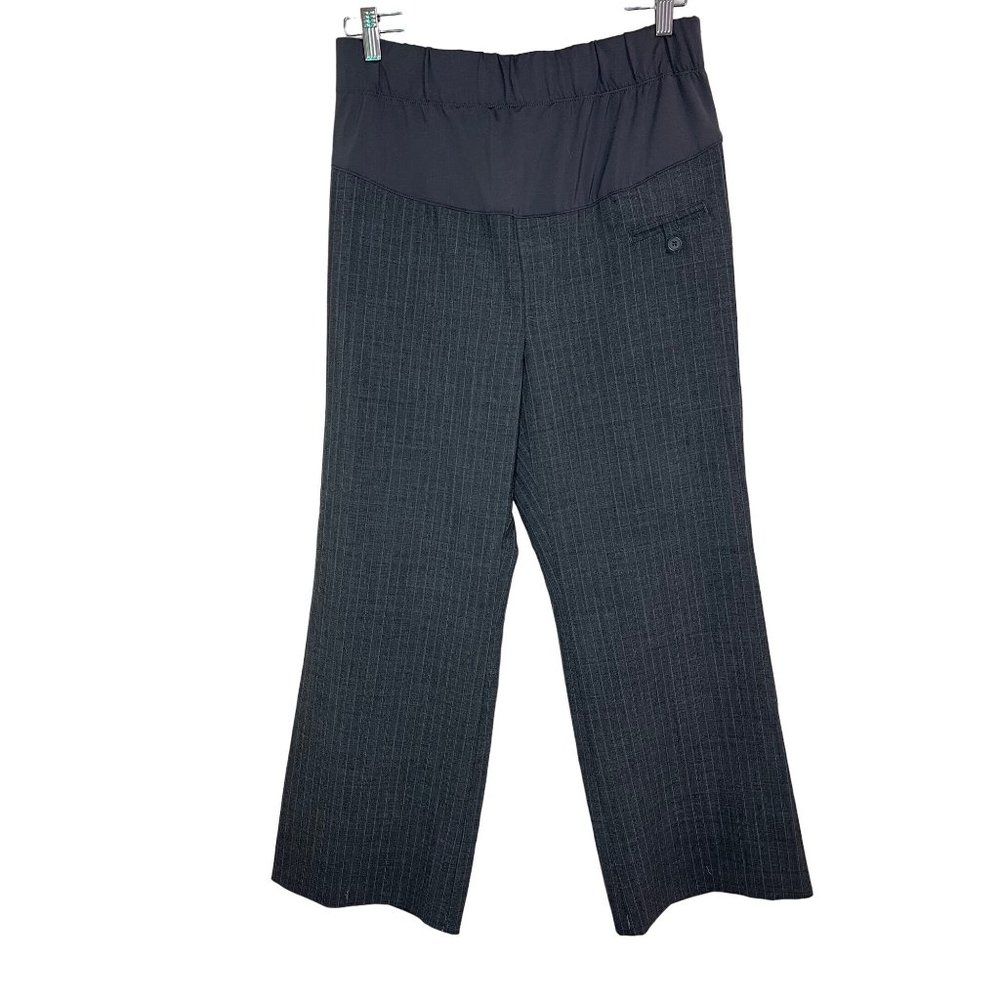 NEW Gap Gray Maternity Wool Blend Pinstripe Bootcut Trousers Pants Size 10R